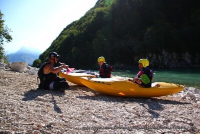 1 day KAYAK COURSE on Soča river, for beginners - Soča Valley coaching: easy rapids with real technique practice