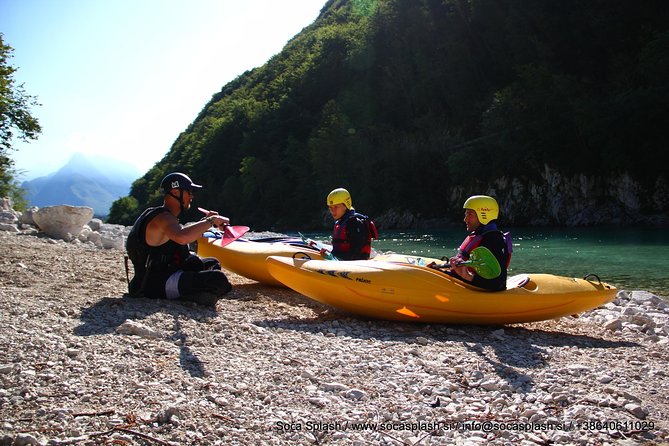 1 day KAYAK COURSE on Soča river, for beginners - Soča Valley coaching: easy rapids with real technique practice