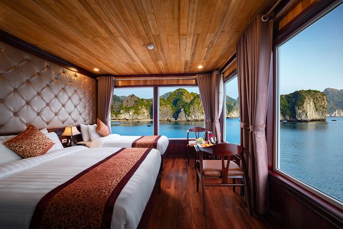 1 night Halong Bay Cruise-Titov Island,Surprise Cave,kayak,meals - Day 1: Lunch on the Route, Then Luon Cave Kayaking and Titov Island