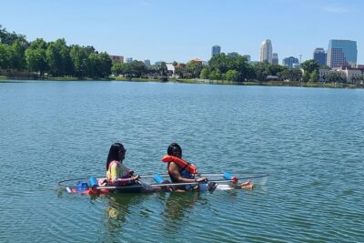 2-Hour Clear Kayak and Paddleboard(SUP) Rental in Orlando - The real route in 2 hours: downtown views, a bridge crossing, then waterfront homes