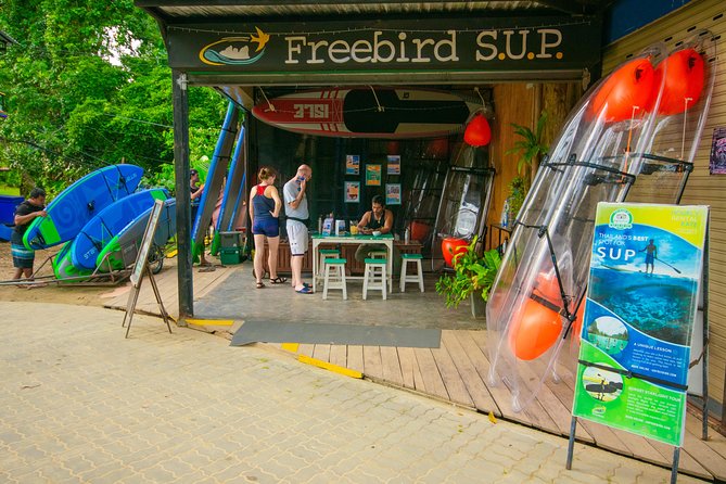 2-Hour Clear Kayak Illuminated Night Tour in Krabi - Checking in at Freebird Paddle Co. on Railay Walking Street