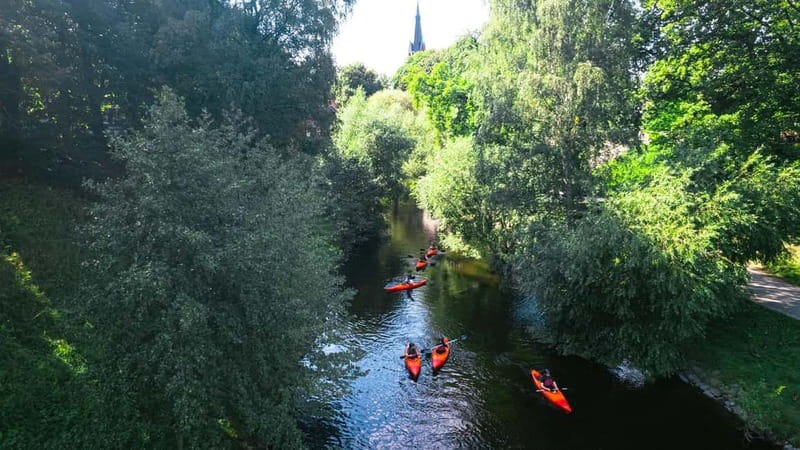 Akerselva River: Urban Paddling Adventure Kayak Tour - Route highlights: bridges, a 500m tunnel, and an Oslofjord landing