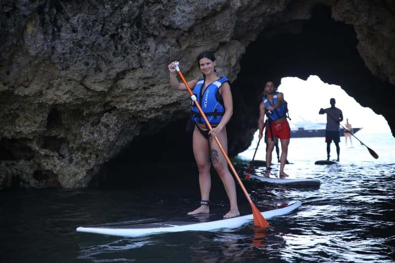 Albufeira: Caves and cliffs Paddleboarding (SUP) Tour - Break Time, Photo Stops, and a 15-Minute Swim at Praia dos Arrifes