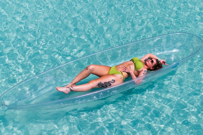 Aruba Unique Clear Kayak Drone Photoshoot with Video - The in-water part: safety first, then pose help