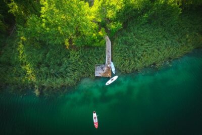 Bacina Lakes Stand-Up Paddle Board Tour - First turns on Sladinac Lake (practice before the real route)