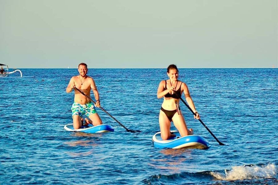Bali/Amed: Transparent Kayak Experience - From Amed City: Black Sand, Boats, and Mount Agung Views