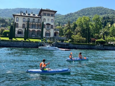 Bellagio Lake Como: Kayak Rental - Paddling toward Villa Melzi gardens from Bellagio’s shoreline