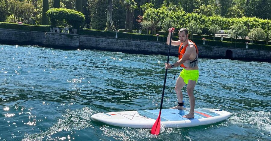 Bellagio Lake Como: Stand up Paddle Rental - Heading toward Loppia: more shoreline and villa views