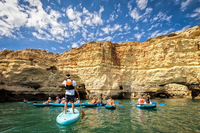Benagil: Caves, Beaches, and Secret Spots Guided Kayak Tour - Entering Benagil Caves the water-level way
