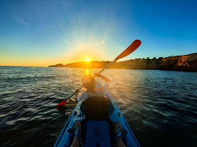 Benagil: Guided Sunrise Kayak Tour with Licensed Guide - Albandeira to the first coast stops: warming up with cliffs and quick photos