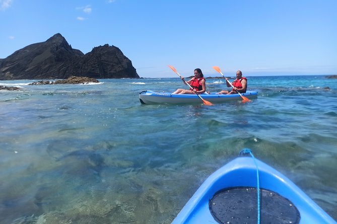 Calheta Kayak Tour - Route Choice: Zimbralinho Beach cave passage time