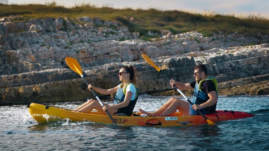 Cape Kamenjak: Kayak Tour with Cave Experience - Cave snorkeling with fish: what you’ll actually do in the water