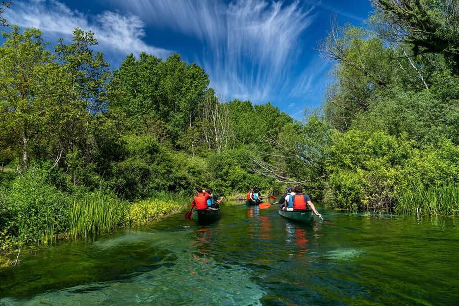 Capestrano: Canadian Canoe Excursion on the Tirino River - Paddling the Tirino: a beginner-friendly 5 km river ride