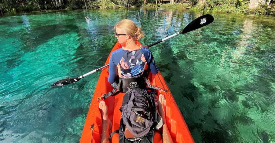 Crystal River:Three Sisters Springs Guided Kayak & Swim Tour - The paddle in: a 1-mile warm-up with wildlife on deck