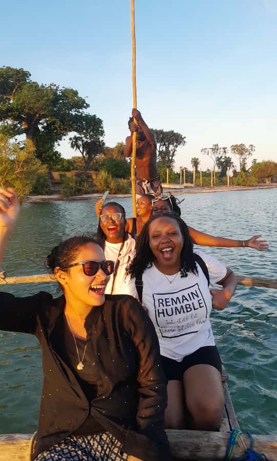 Diani: Sunset Cruise along Kongo River on Wooden Canoe boat - Boarding the wooden canoe: the “mango-tree canoe” touch