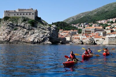 Dubrovnik: Sunset Kayaking & Snorkeling with water &wine - Betina Cave snorkeling break: when the water turns into the main event