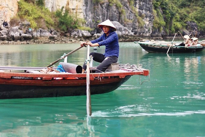 Excursion to Ha Long Bay with Titop Island and kayaking in Luon Cave - Food, drinks, and that sunset on-board moment