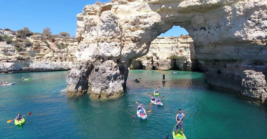 From Albufeira: Benagil Hidden Caves Tour by Kayak - Praia da Marinha: the kind of bay you paddle toward, not just look at