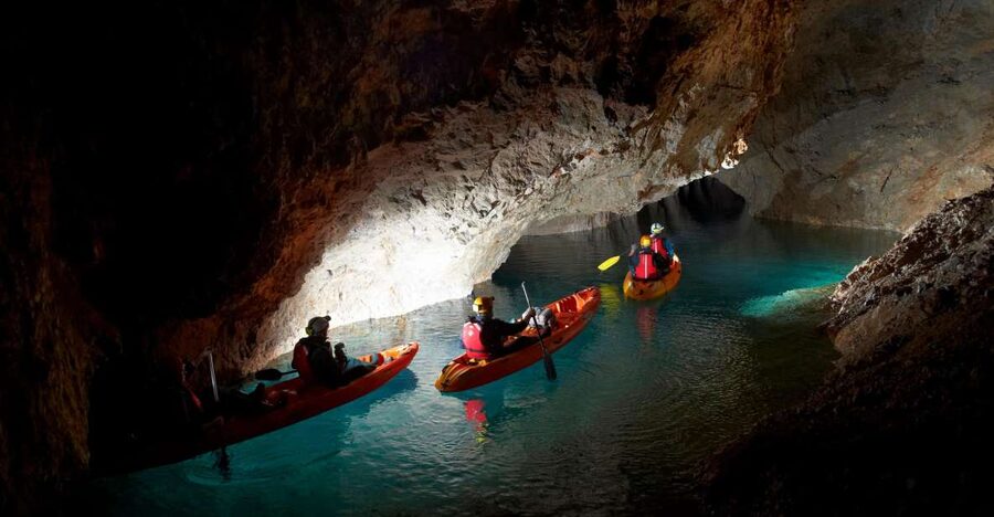From Bled: Full-Day Underground Kayaking - The descent: 15 minutes on an old mining train and stairs to 95 meters