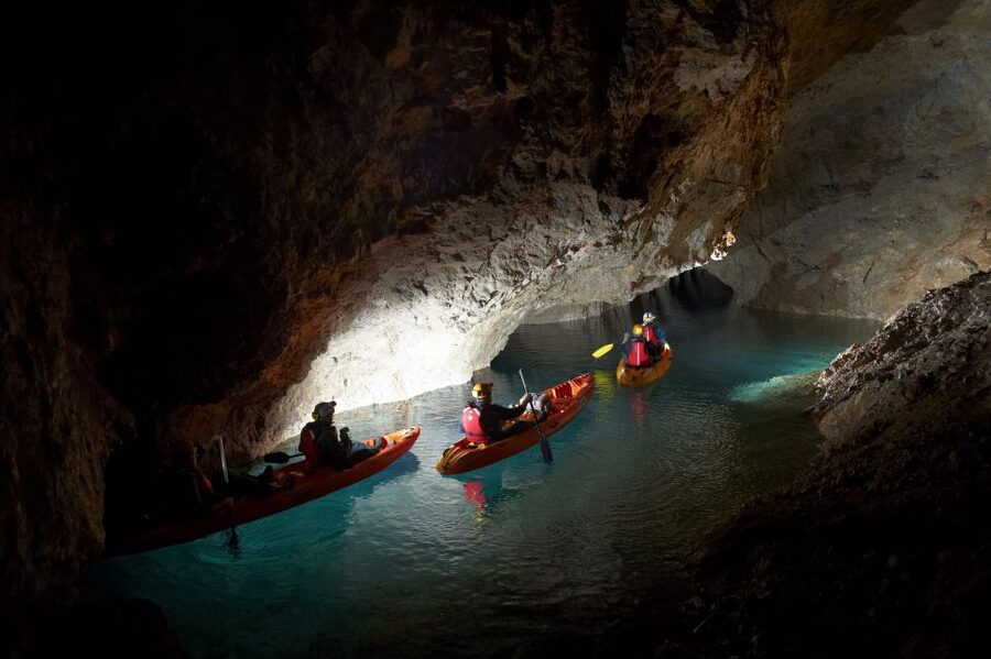 From Bled: Full-Day Underground Kayaking - Inside the mine: headlamps, galleries, and about one hour on your kayak
