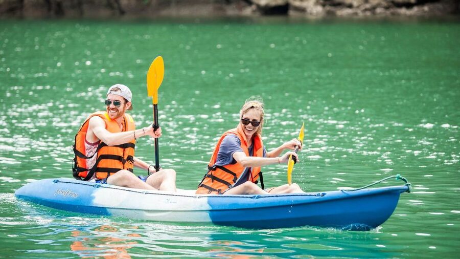 From Hanoi: Halong Bay 1 Day Trip Visit Cave, Island, Kayak - Sunset party on the bay: the included treat that helps the day land