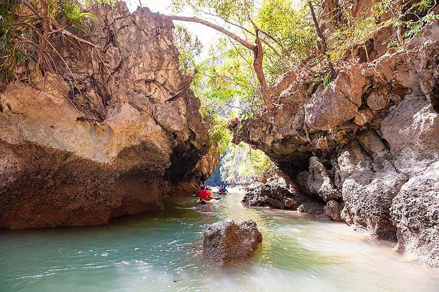 From Khao Lak: Premium James Bond Sunset and Canoe Adventure - Koh Hong (Room Island): where the cliffs feel unreal