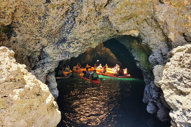 From Lagos: Kayak Tour of Ponta da Piedade Caves on Catamaran - From Lagos marina to cave water: the catamaran launch process