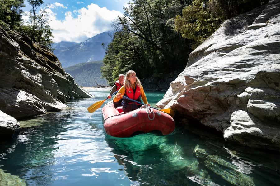 From Queenstown: Dart River Canoe & Jet Boat Day Trip - Getting kitted up at the Dart River base: less hassle, more time outside