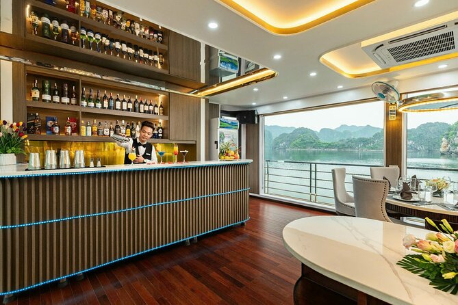 Full day Halong Bay Luxury Cruise - buffet lunch, kayak, swim. - Ti Top Island: swim time, plus the 500-step viewpoint choice