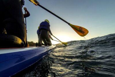 Giant Stand Up Paddle Boarding Experience in Newquay - Getting geared up at Newquay Activity Centre Surf School