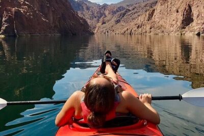 Grand Canyon Helicopter Tour and River Raft or Emerald Cave Kayak - Hoover Dam, Lake Mead, and Fortification Hill from above