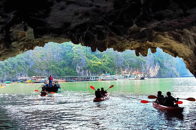 Halong & Bai Tu Long Luxury Day Tour - Fishing village & Kayak - Thien Canh Son Cave: karst formations with a human angle