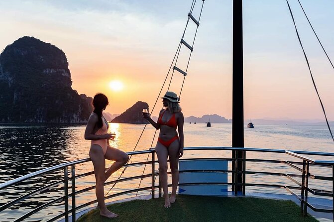Halong Bay day cruise with Cave, Kayaking and Swimming on highway - The Boat Food and the “Not Rushed” Feeling