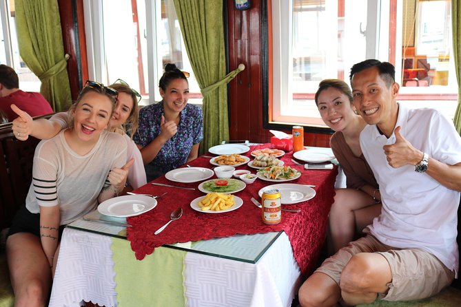 Halong Bay Day Tour Islands, Cave, Kayak. Lunch. All inclusive - Lunch on the Boat: Seafood, Timing, and Table Sharing