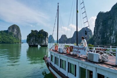 Halong Islands, Cave, Kayak, Bamboo Day Tour w Dragonfly Cruise - Tuan Chau Island and Marina: the day-cruise starting line