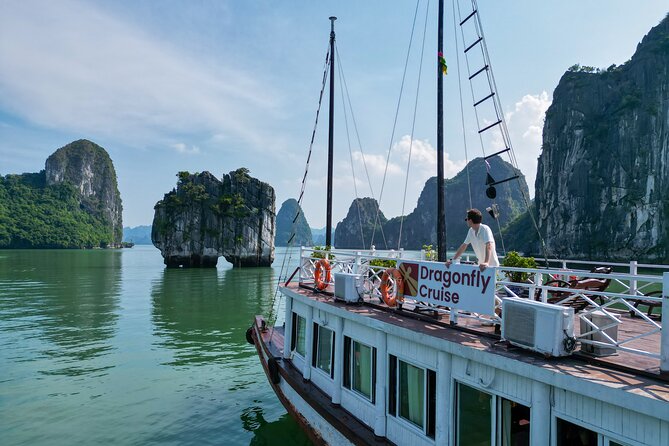 Halong Islands, Cave, Kayak, Bamboo Day Tour w Dragonfly Cruise - Tuan Chau Island and Marina: the day-cruise starting line