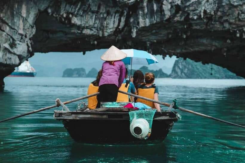Hanoi: Full-Day Halong Bay Cruise with Swimming & Kayak Tour - Ride to Ha Long: Green Fields, a Pearl Shop Stop, and Lunch Aboard