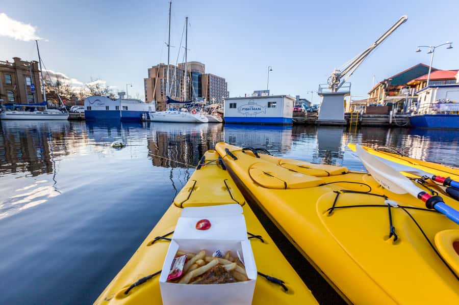 Hobart City 2.5-Hour Kayak Tour - Battery Point from a totally different height