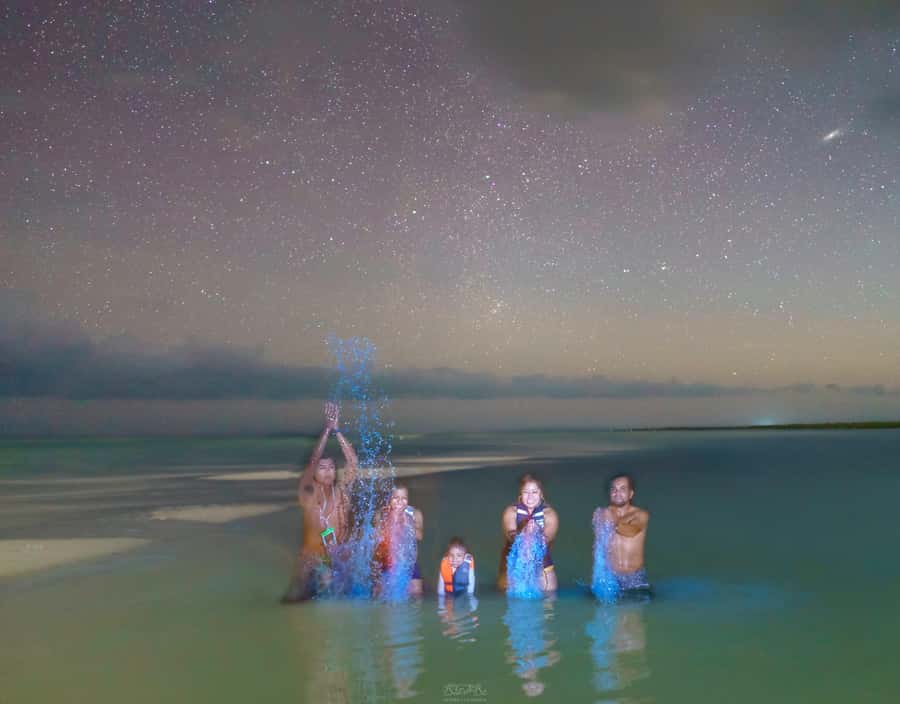 Holbox: Bioluminescence by Kayak and Stargazing. - Punta Mosquito sandbanks: how close you get (and why)