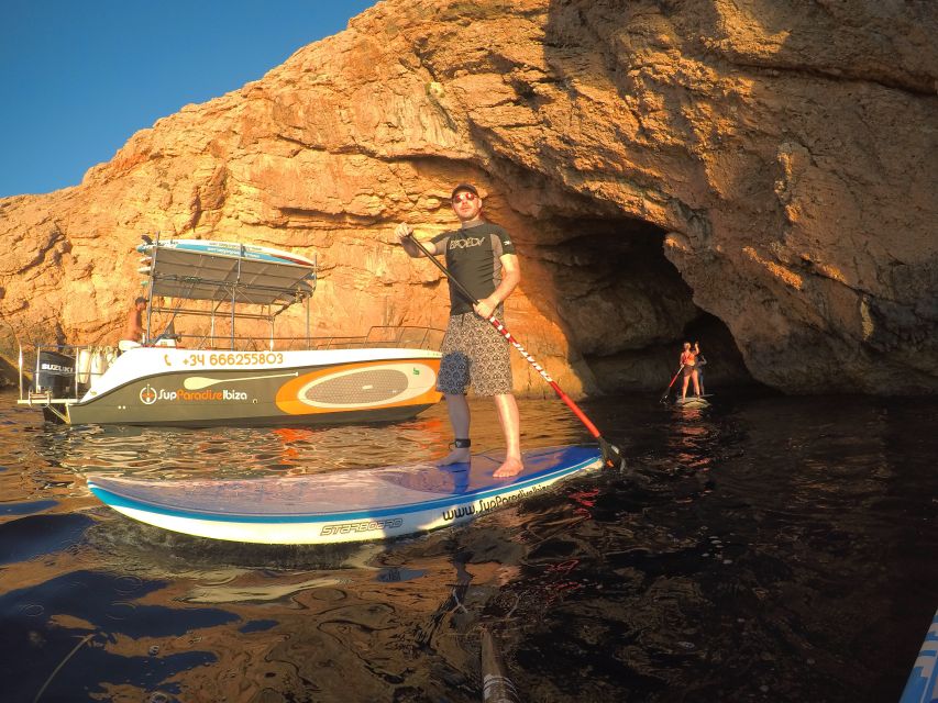 Ibiza: SUP & Snorkel Boat Tour with Caves, Drinks & Photos - Key highlights at a glance