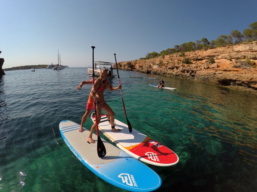 Ibiza: SUP & Snorkel Boat Tour with Caves, Drinks & Photos - The guided paddleboard tour through secret coves and sea caves