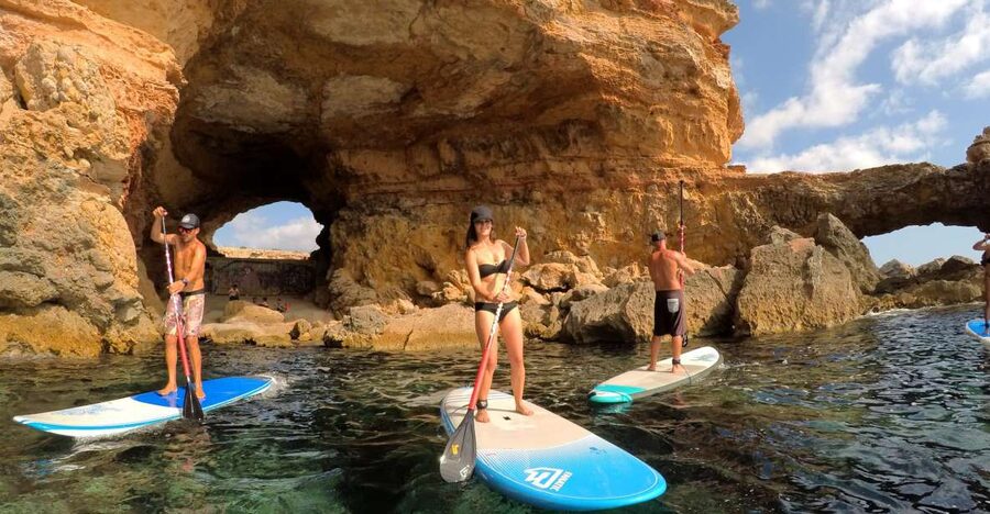 Ibiza: SUP & Snorkel Boat Tour with Caves, Drinks & Photos - The first big win: a basic SUP course that actually helps beginners