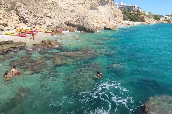 Kayak routes through the Coves of Villajoyosa - Where you change and store things (so you can travel light)