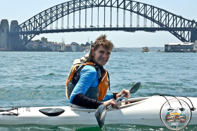 Kayak to Goat Island in Sydney Harbour with Local - Harbour Bridge photo time: staged, but not staged