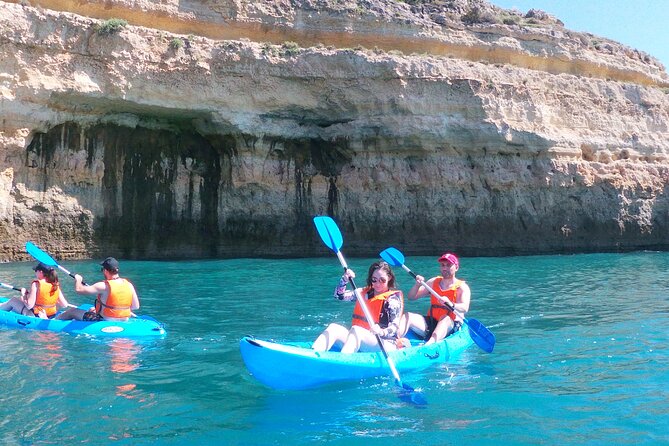 Kayaking Experience at Algarve Coastline Highlights Benagil caves - The 1.5-hour route: Benagil, Algar de Benagil, Praia da Marinha