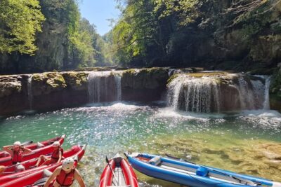 Kayaking in Mreznica Waterfalls near Slunj and Plitvice Lakes - The Real Itinerary: From the Tall Waterfall to the Tržić Bridge Finish