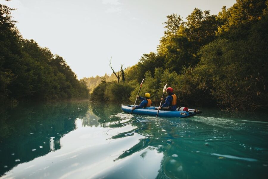 Kayaking Mreznica Waterfalls in Natural Monument - Basecamp time: rinsing off, changing, and chilling by the river