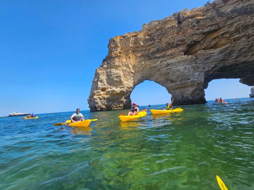 Lagoa: Benagil Cave and Marinha Beach Guided Kayaking Tour - Marinha Beach Golden Arches: Paddle Past the Famous Curves