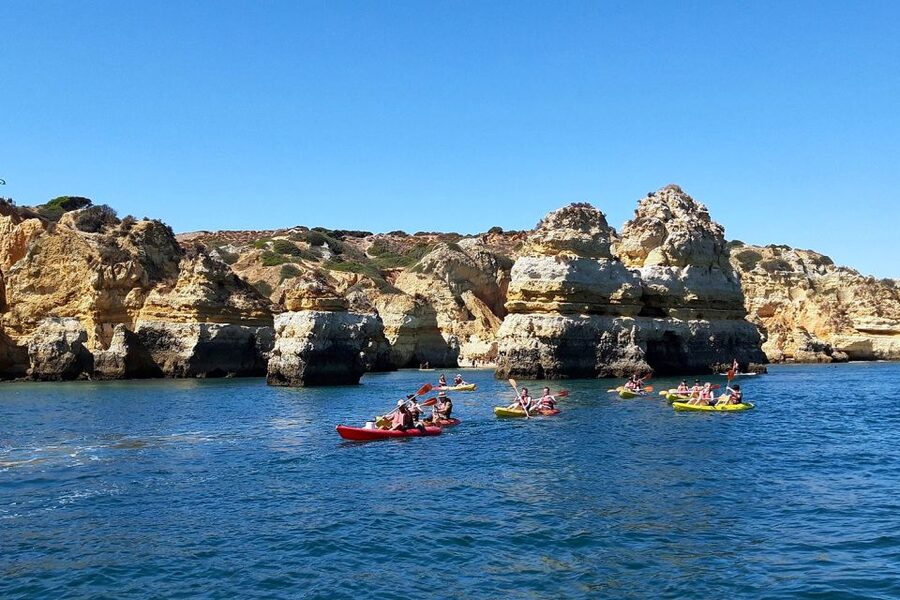 Lagos: Guided Kayak Tour - Getting Set Up at Praia de Batata (Forte de Bendeira area)