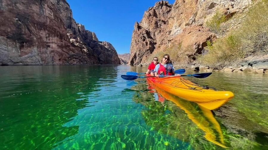 Las Vegas: Kayak Rental without Transportation - Paddling Black Canyon: calm water and jagged cliff views